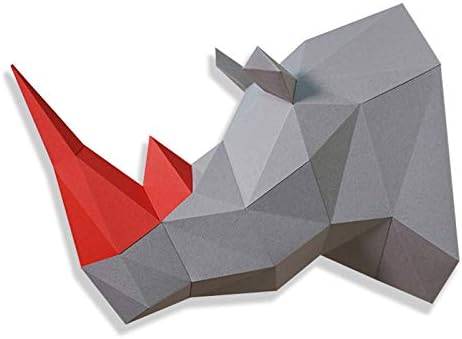 WLL-DP RHINO CABEÇA 3D Artesanato de papel artesanal escultura de papel pré-corte de papel Diy Diy