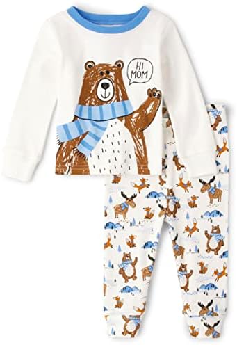 A casa infantil para crianças meninas de meninas compridas e calças Snug Fit algodão 2 peças Pijama Conjunto