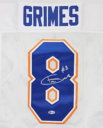 Trevon Grimes Florida Gators assinou autografado White #8 Jersey Custom Beckett Coa