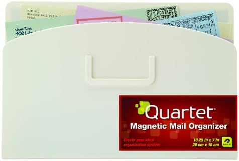 Bolsa de armazenamento de organizador de correio magnético de quarteto, 10 x 7 polegadas, branco