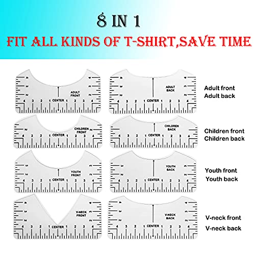 Lbttnny 10 pacotes réguas de camiseta guia de calor prensa de calor, camiseta de alinhamento guia guia ferramenta