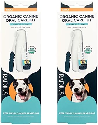 RADIUS USDA Soluções Dentárias Orgânicas Kit Adulto 2 unidades, inclui 1 escova de dentes de cachorro e 1 creme