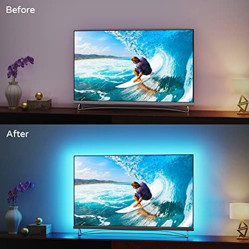 Luz de fundo LED de TV Hamlite, luz LED de 8,2 pés para TV 32-60 polegadas Monitor Backlight, HDTV Mount Stand