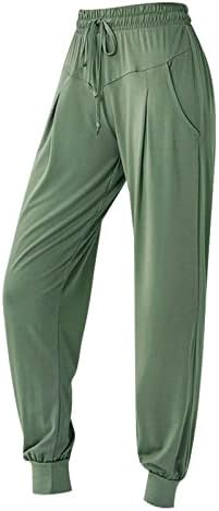 Calças casuais de calças casuais da feminina míshui, calça de molde de gola de ioga de bolso de bolso Women Women