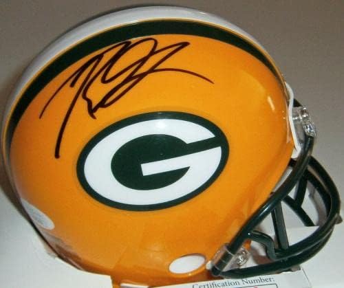 Packers Rashan Gary assinou mini capacete JSA CoA Autografado autografado 2019 1st Rd Pick - Mini capacetes autografados da NFL