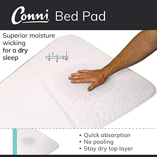 Conni reutiliza a almofada de cama com dobra, absorvente, impermeável e lavável protetor para incontinência,