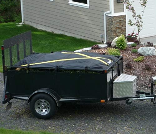 A capa X por TRPX - reboque e capa da cama do caminhão médio - Tarpo preto integrado e amarração