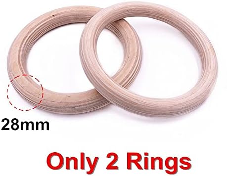 Tfiiexfl de madeira 28/32 mm anel de ginástica com tiras ajustáveis ​​academia de academia de ginástica