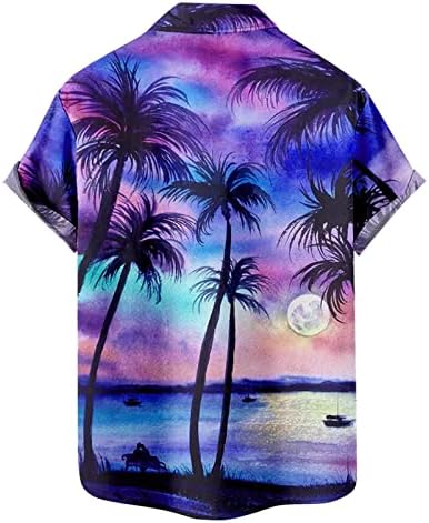Askelly Hawaiian Shirt para homens, camisa havaiana masculina botão casual de manga curta Aloha Beach Shirts Mens