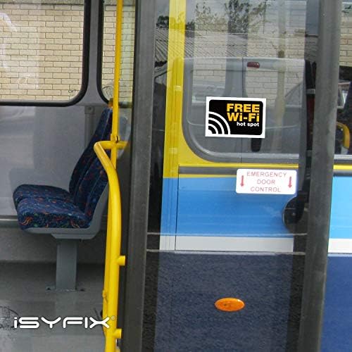 Isyfix Wi -Fi Free Inside Sinais Adesivos - 6 pacote de 4x6 polegadas - Vinil auto -adesivo premium,