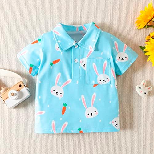 Criança meninos meninos meninas de manga curta desenho animado de páscoa coelho impressão infantil camiseta