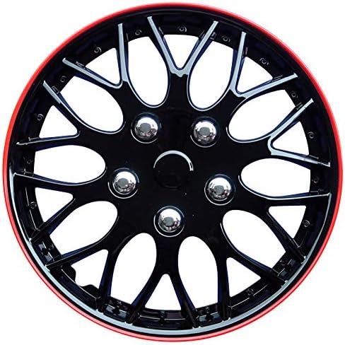 Tampas de roda definidas no estilo automático Missouri Black/vermelho aro preto/vermelho