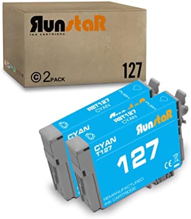 Run Star 2 pacote 127 Substituição de cartucho de tinta remanufaturada ciano para Epson 127 T127 Uso para Epson Workforce 60 530 625 545 645 840 845 WF-3520 IMPRESSÃO WF-3540 WF-7010 WF-7510