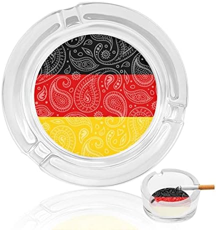 Paisley Alemanha Flag de vidro cinza para cigarro clássico de charuto redondo cinzeiros de cristal
