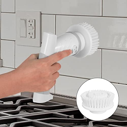 Limpando as cabeças da escova de substituição compatível com o pincel de limpeza de lavagem de rotação elétrica