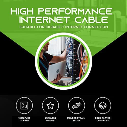 Gearit 50 -Pack Cat6 Patch Cable 3 pés gato 6 Ethernet Cableless Flexible Soft Tab - Série Preimum - Blue