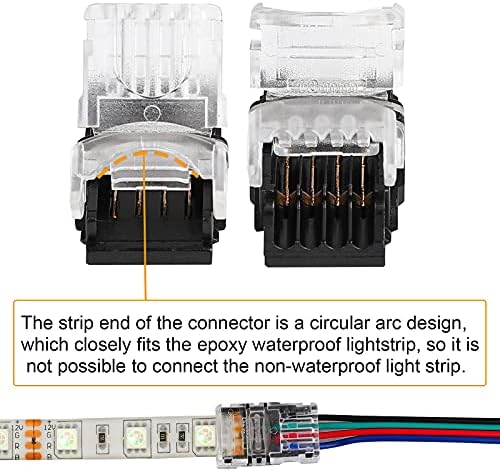 Supernight 10 pacote de 4 pinos LED conector para a água de 10 mm RGB 5050 LUZES DE TRANHA DE LED, TRANHA AO
