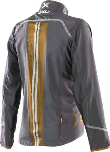 2xu Men's Active 360 ​​Run Jacket, Charcoal/Flame Orange, grande
