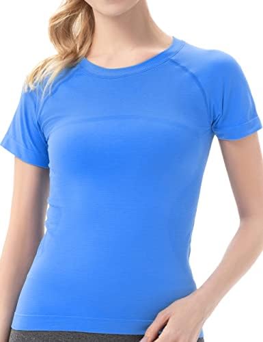 Camisas de treino Mathcat para mulheres, tops para mulheres de manga curta, camisetas atléticas de ioga sem costura,