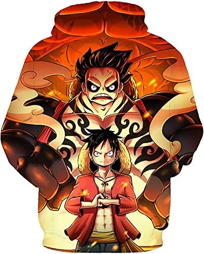 Kcnaroiy One Piece Anime Hoodies Luffy Zoro Law Law Sweatshirts Anime Gift