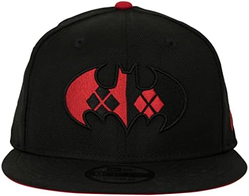 Novo Era Batman e Harley Quinn Logo 9Fifty Ajustável Chapéu Preto