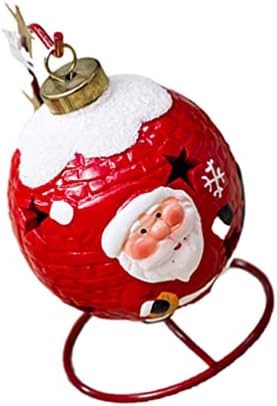 Decoração de Natal iluminada por Toyvian Bolas brilhantes de Natal com stand Cerâmica Bulbos de natal Santa