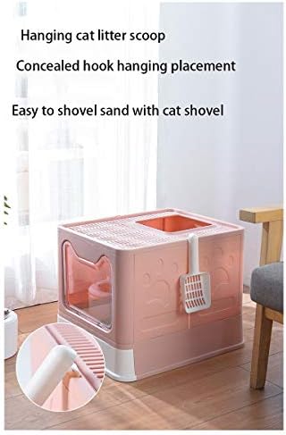 Caixa de areia de gato dobrável JMSL Caixa de areia extra grande com entrada e saída superior xxl, com bandeja,