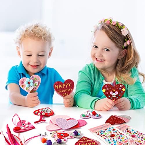 Artesanato do Dia dos Namorados para Crianças - 361pcs DIY Valentines Heart Craft Set para presente