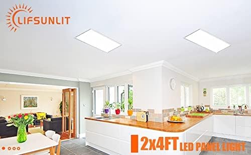 2x4 pés LED LED LIGHT PAINEL, 12 pacote, 75W, 7800 lm, 5000k Luz do dia Branco, Luz de painel plano do teto Drop,