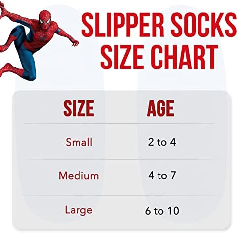 Marvel Spiderman Slippers, 2 meias de pacote de pacote, meias de chinelos da casa de Babba para