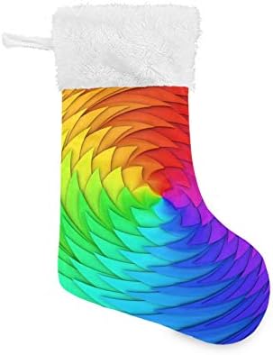 Meias de Natal Alaza 3d Rainbow Lattice Swirl Classic Classic personalizado Decorações de meia para férias