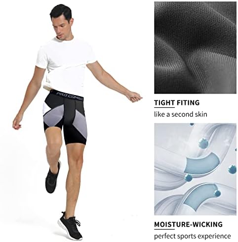 Shorts de compressão masculinos do dmngup 3 com bolso executando spandex curto atlético para academia masculina, treino, ciclismo, ioga