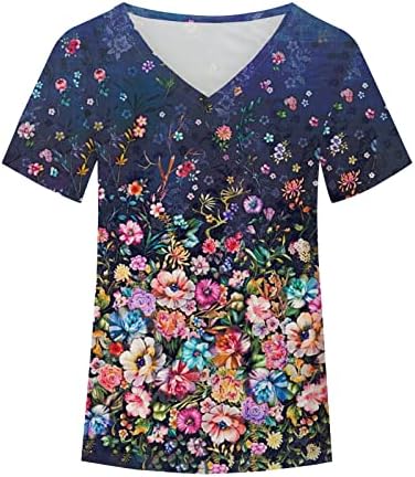 Caminhada da blusa vneck para mulheres de verão outono 2023 Roupas y2k Manga curta Casual de algodão
