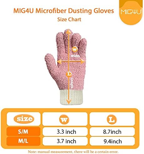 Mig4U Microfiber Luvas de limpeza de limpeza de pó para persianas, janelas, persianas, móveis e carro, azul reutilizável sem fiapos 1 par s/m