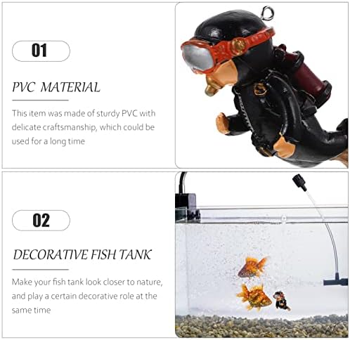 Patkaw Pirate Decor Decoração Aquário Modelo Modelo de peixe Tanque Figuras do mergulhador Adorável