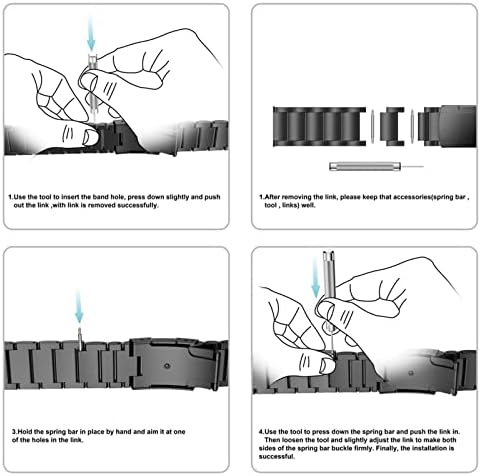 Ankang Strap de pulseira de aço inoxidável para Garmin Fenix ​​6x 6s 6 5x 5 5s mais 3HR 935 945 EasyFit