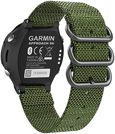 Ganyuu 15mm Sport Nylon Watchband Band Strap for Garmin Approach S6 Smart Watch for Garmin Forerunner 735XT/220/230/335/620/630 Banda de relógio