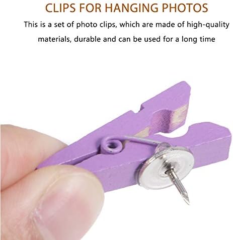 1 Conjunto 50pcs 3. 5cm Pin Pin Clipes de madeira Clipes de fotos práticas Clipes de imagem Decoração de casa
