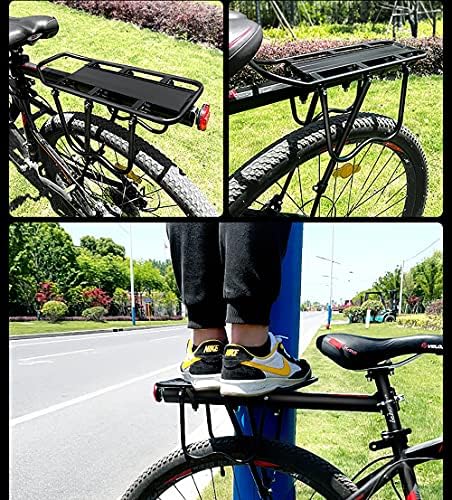 Carrier de bicicleta traseira de traseira de bagagem de bicicleta com quadro de pára-choque para