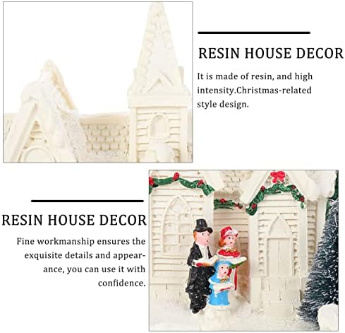 Decoração de casa de Natal da vila de Natal: estatueta de resina colecionável cena de natal da vila