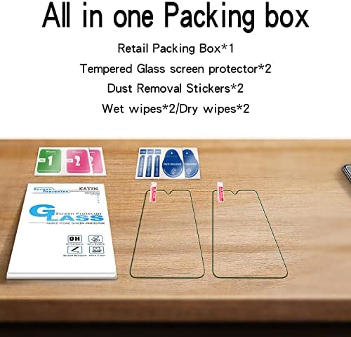 Katin [2-Pack] Projetado para Moto G7 / G7 mais Protetor de tela de vidro temperado Anti Scratch, Bubble Free, 9H Drafidade, Fácil de instalar, Friendly Case Friendly