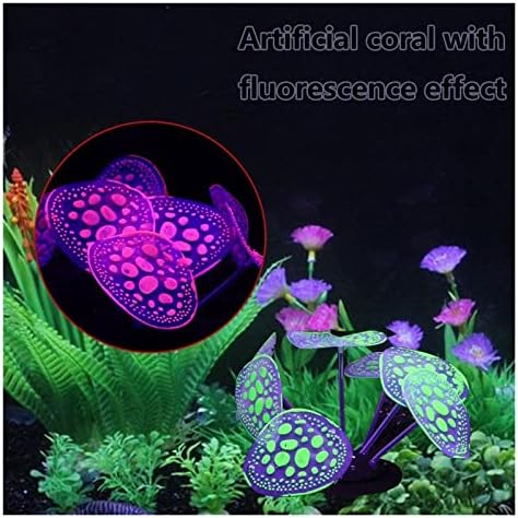 Coral artificial com efeito fluorescente ornamentos de aquário simulação de silicone coral home tank decoração