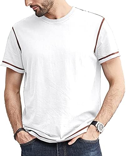 T-shirts de algodão de manga curta masculina T-shirts Casual Stripe Classic Tee camisetas Tops