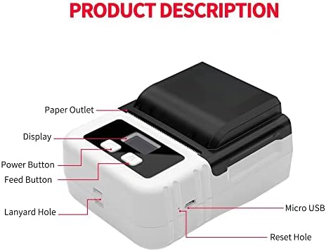 N/A Impressora térmica Printina de mão Handheld Printer Suporte