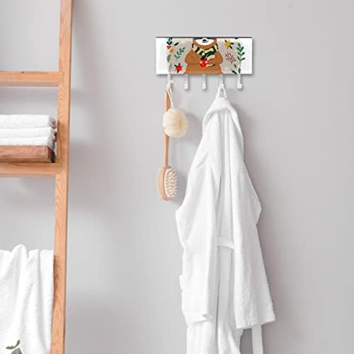 Organizador fofo de rack de flor de preguiça de Natal com 5 ganchos de parede banheiro prateleira de cozinha prateleira
