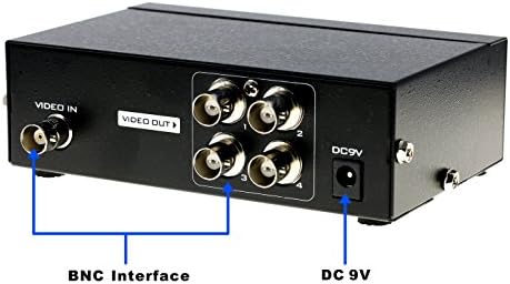 Optimal Shop 4 Portas BNC Video Splitter 1 em 4 Out BNC Coaxial TV CCTV DVR Adaptador de vídeo composto