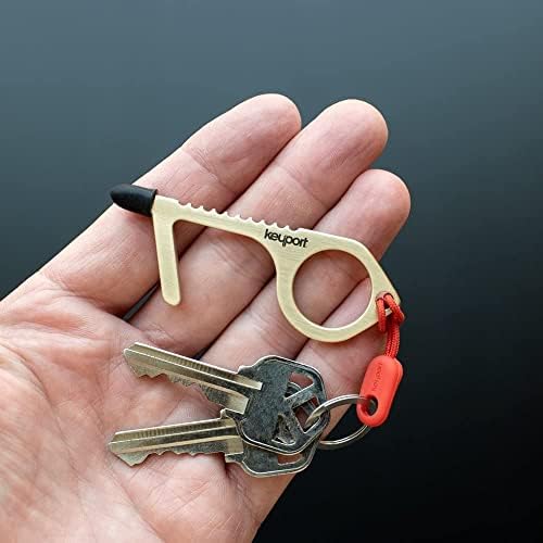 Keyport Brass Pinkey No Touch Door Opeter - Ferramenta de bolso multiuso sem contato - Durável sem ferramenta