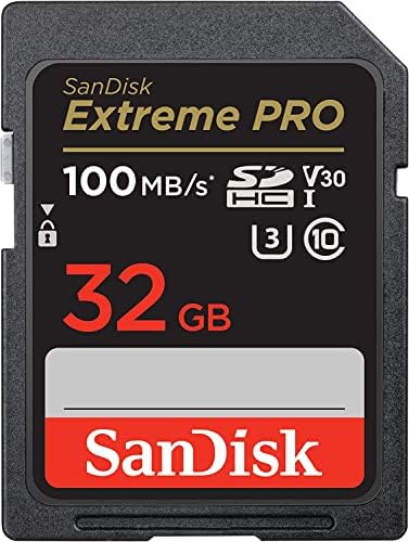 Sandisk 32GB SD Extreme Pro UHS-I Memory Card Funciona com a câmera Sony Mirrorless A7R V, ZV-1F e FX30 C10