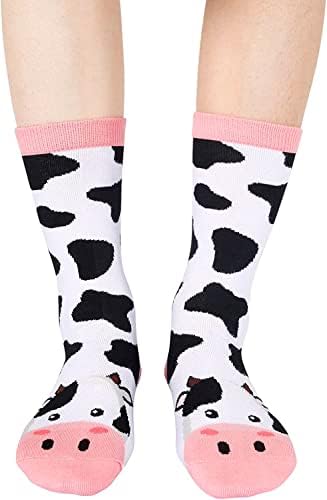Happypop engraçado Presentes de vaca Gretos de frango de cabra para mulheres meninas, novidades meias