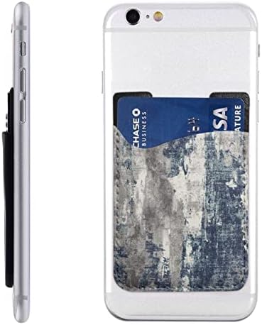 Abstract Blue Telefone Caso Card Titular, Casca de Crédito de Id Autodesiva de Couro PU para Smartphone de 2,4x3,5
